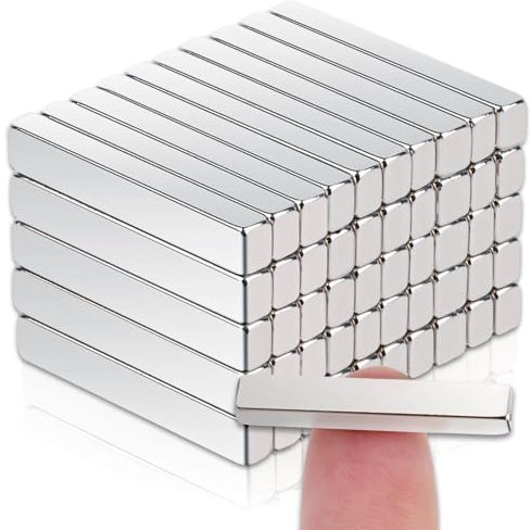 50 Stück Magnete Stark Rechteckig, 25x4x3mm Extra Starke Magnete für Magnettafel Stark, Neodym Magnete Extra Stark Kleine Whiteboard Magnete, Magneten Starker Halt, Whiteboard Magnete zum Basteln