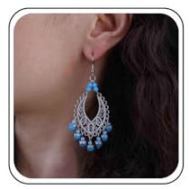 Aneneiceera Vintage Oval Türkis Ohrringe Silber Türkis Perle Fransen Ohrringe Tribal Blau Edelstein Schmuck Für Frauen
