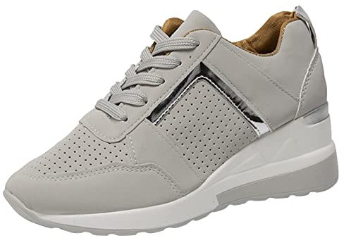 Basket Noire Femme Scratch Basket Tn Homme Sport Mesdames été mode cuir à lacets tête ronde respirant semelle épaisse chaussures de sport décontractées Chaussure Plage Homme A Scratch (Grey, 39)