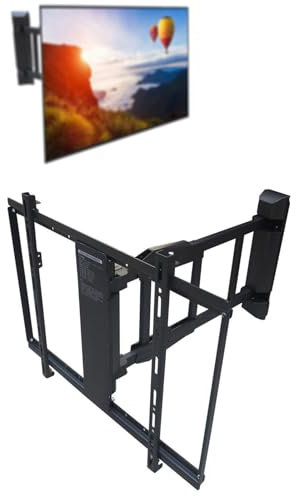 32-86 Inch Smart TV Mount Electric Remote Control Multi-Function Telescopic Rotating TV Wall Mount Panning Ultra-Thin Bracket,70-75inches