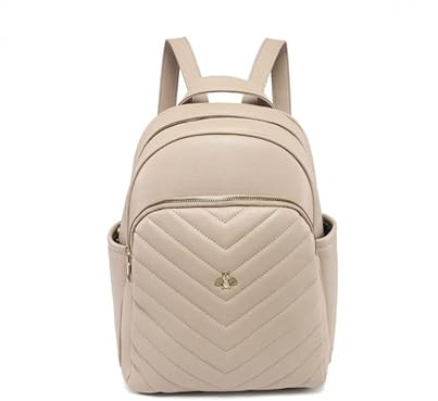 JFY Metal Bee Quilted Chevron Pattern Backpack