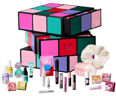 Glam Cube Makeup Advent Calendar Gift Set including BADgal BANG! mascara, Hoola bronzer, POREfessional primer, Gimme Brow gel among many other best sellers worth more than £266