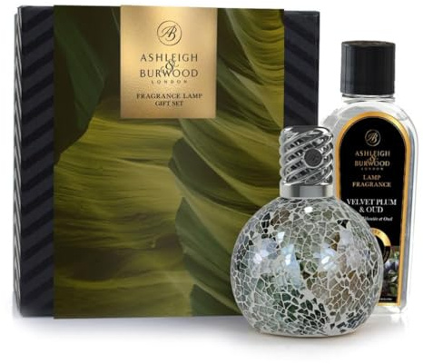 Ashleigh & Burwood Enchanted Forest Fragrance Lamp & Velvet Plum & Oud Gift Set
