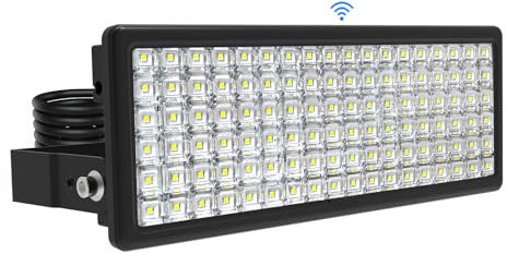 SUFUYA 100W LED Strahler Außen mit Dämmerungssensor, 14000LM Außenstrahler | 6500K & IP67 Wasserfest, Automatik & Dauerlicht. Flimmerfrei, 10KV Schutz. Robust, 180° verstellbar für Stadion, Garten.
