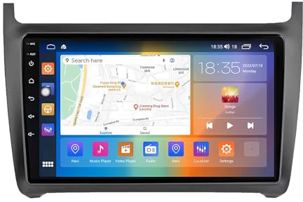 Android 14 Car Radio para Volkswagen VW Polo 2011-2018 2 DIN de Coche NAVEGACIÓN con Pantalla Táctil 9 Pulgadas Reproductor Multimedia(F5 6+128G)