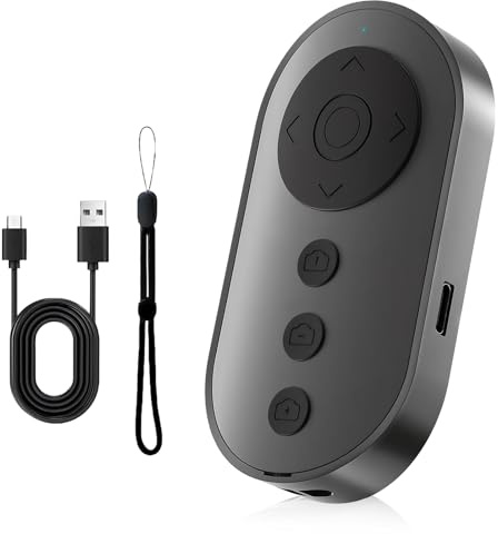 Swiftctrl Kabelloser Kamera-Fernauslöser Bluetooth 5.2 – Multifunktions Remote mit Zoom & Video-Steuerung für TikTok, Vlogging, Foto & E-Book – Wiederaufladbar & Kompatibel mit iOS & Android