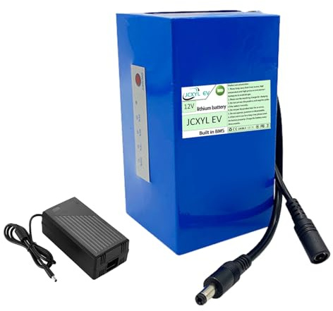 JCXYL EV 12V 20000mAh 30000mAh Rechargeable Lithium Batteries Pack 12 Volt High Capacity Lithium Battery for Xenon Lamp Portable Speaker Solar Street Light,12V,20000mAh