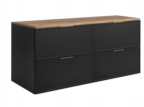 Rodan Moderne Möbel - Schrank Goldene Eiche, Grautöne - Möbelstück - Bastelregal – Bastelplatte 160,6 x 58,6 x 46 cm