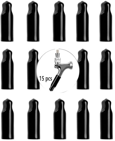 LEGERM Beer Faucet Covers, 15pcs Rubber Beer Tap Covers for Draft Faucets, Ball Lock Keg Connections, and Brewery Equipment – Indoor and Outdoor Use, Durable and Food-Grade