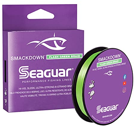 Seaguar Smackdown Flash Green Geflochtene Angelschnur, Grün, 15lbs/150yds