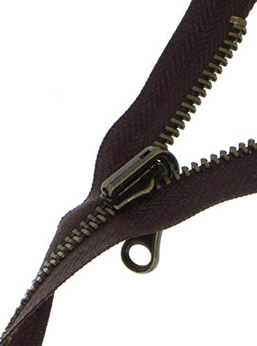 zipworld Wende - Reißverschluss Metall Brüniert teilbar 5mm WMB braun - 304 (73cm)