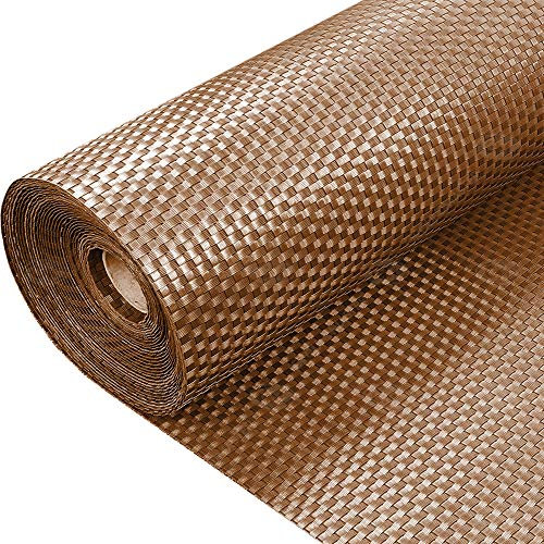GroundMaster Rattan Garden Fencing Screening – Artificial Polyrattan Privacy Fence – 1m Height, Order By The Metre (Honey)