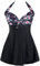 Sixyotie Femme Maillot de Bain Une Pièce Taille Haute Rétro Monokini à avec Jupette Fleur Amincissant (Pink Flower,XL)