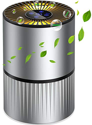 Page Hodge Air Purifier for Home w Real HEPA Filter, 5-Layer 3 Fan Speed Desktop USB Air Cleaner w Aromatherapy Function for Cigarette Smoke/Allergies/Bacteria/Pets Dander/Pollen/Odors