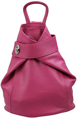 SH Leder Pamela G2517 Sac à dos léger en cuir de vachette grainé pour femme 29 x 34 cm, Rose, M