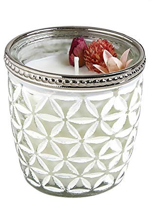 Mathilde M. : Bougie Parfumée +/-35 H Parfum Floral - Bouquet PRECIEUX - décor Fleurs Séchées - Coffret - Parfum d'Ambiance