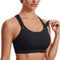 SYROKAN Women's Front Adjustable Sports Bra Lightly Padded High Impact Racerback Wireless Gym Running Bra Black 32H