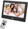 Marco de Fotos Digital, 1024 x 600 Pantalla LED de 7 HD Alarma de Marco de Fotos eléctrico con función de música/Video/Libro electrónico/Reloj/Calendario(EU Plug)