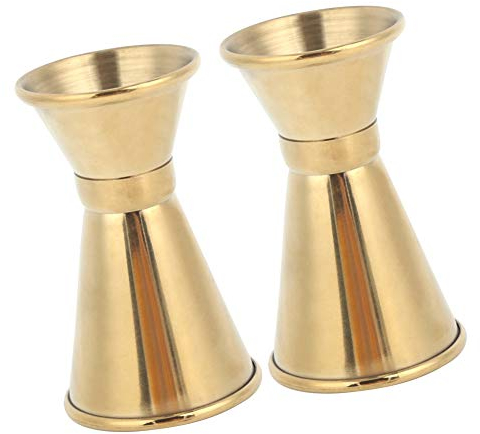 Bar Measuring Cup, Stainless Steel Versatile Measuring Cup Wine Glass Ounce Cup Cocktail Jigger Drink Liquid Measuring Tools Gold(S)