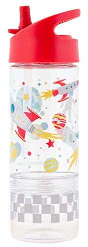 Stephen Joseph Kids Sip and Snack Water Bottle - 12 oz Tritan BPA Free, Drink and Snack for Girls & Boys, Back to School, Space