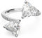 Swarovski Attract Soul Double Heart Ring Collection Rhodium Finish Clear Crystals EU 50 / US 5.5 Crystal CZ, EU 50 / US 5.5, Kristall, Zirkonia
