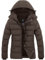 Wantdo veste d'hiver pour femme manteau court chaud épais veste matelassée coupe-vent hiver doudoune avec capuche amovible manteau rembourré