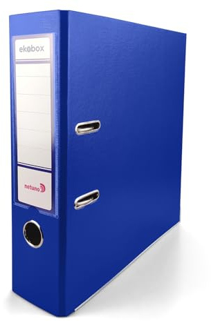 Netuno 1x Ordner A4 breit Blau 8cm Kunststoff 2-Ring-Mechanik | Aktenordner Ringordner für A4-Dokumente Büro Studium Homeoffice Ordnungssystem Aktenaufbewahrung Dokumentenablage Registratur