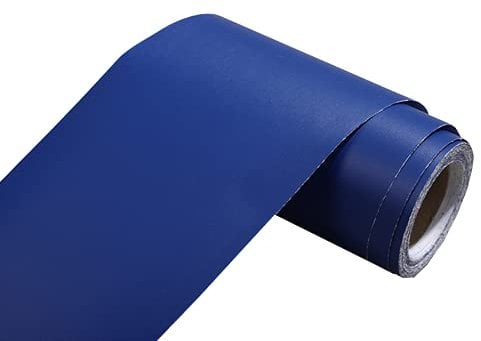 Selbstklebende Tapetenbordüre, einfarbig, matt, wasserfest, einfach anzubringen, für Küche, Badezimmer, Fliesen, 10,2 x 497,8 cm (blau)