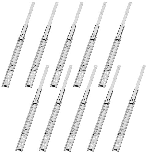 VADANIA Schubladenschienen 600mm, 36kg Tragfähigkeit mit Kugelgelagerten Schubladenauszug 3-teiliger Vollauszug seitliche Montage VA1045, 5 Paar