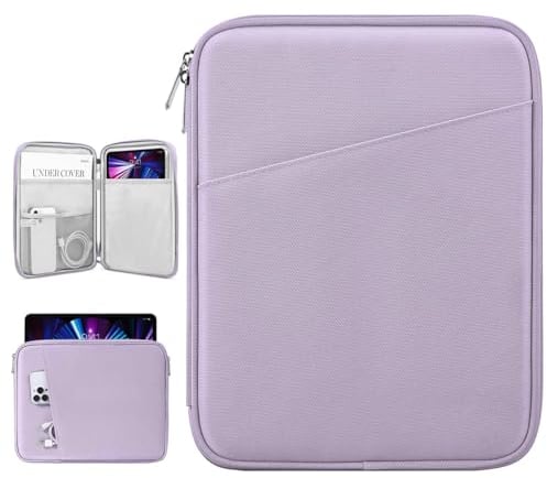 Dadanism 13 Pollici Custodia Protettiva Borsa Tablet Compatibile con iPad Pro 13 M4 2024, iPad Air 13 2024, iPad Pro 12,9, Galaxy Tab S10+ Plus/S9 FE+/S9+ Plus 12,4, Tab P12 12,7 Grigio Viola