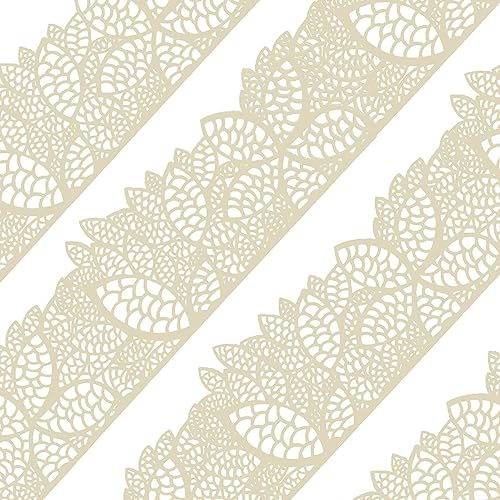 Musykrafties vorgefertigte Spitze genießbar Tortenrand Kuchendeko Kirschblüte 10st beige