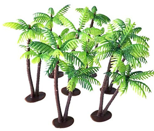 Mini Palmier Vert, Figurines Miniatures pour Aquarium - Modèle de Construction de Plantes de Jardin