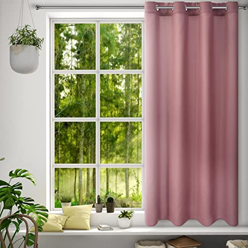 Eurofirany Rita Vorhang Gardine Glatt Schlicht Einfarbig - 8 Ösen Modern Schlafzimmer Wohnzimmer Lounge Kinderzimmer 1 Stück Einzeln Dunkel Rosa 140x175cm
