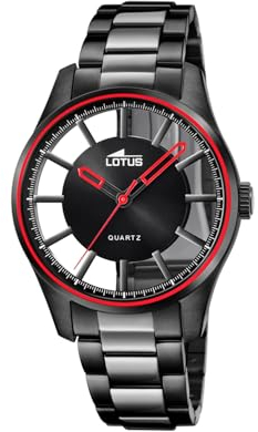 Lotus Herren Analog Uhr Edelstahl 316L Schwarz - Quarz - Mineralglas - 5 ATM Wasserdicht 18905/1 Special Prices