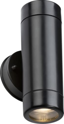 Knightsbridge Eamon - 230V IP54 GU10 Polycarbonate Up/Down Wall Light - Black