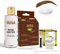 MINA ibrow Long Lasting Henna color regular kit with Rose water for Henna fixing solution | For Spot Coloring & Touch ups | 100% Gray Coverage (Medium Brown)