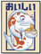 JOPRICO Koi Poster - Koi isst Ramen - Japan Poster retro - japanische Deko Küche - vintage Kunstdruck