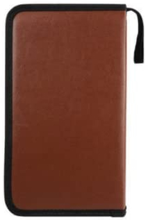 anso 80 Disc CD Holder DVD Case Storage Wallet VCD Organizer Faux Leather Bag (Brown)