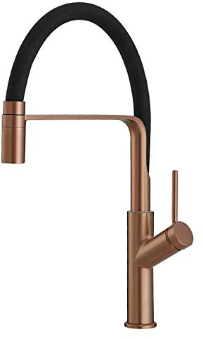 Fregadero de cocina grifo de cobre grifo de agua fría y caliente, oro rosa B3