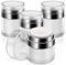 4 Pcs Airless Pump Jar With Labels, Refillable Cream Jar Vacuum Bottle Travel Size Empty Container for Cream and Lotion(2 pcs 1oz, 2 pcs 0.5oz)