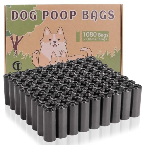 AiTodos® 1080 Stück Hundekotbeutel, Schwarz, Geeignet zum Verlassen des Hauses, Kotbeutel für Hunde - 30 * 21,5 cm, Polyethylen-Material, Tragbar - Hunde Kotbeutel (72 Rollen, 15 pro Rolle)