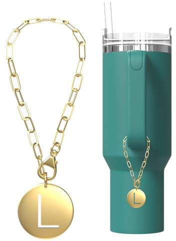 TMNOVO Stanley Accessories Charms Gold Stanley Accessories 40 oz L Letter Charm for Stanley Cup Tumbler Accessories Compatible with Yeti & Hydro Flask