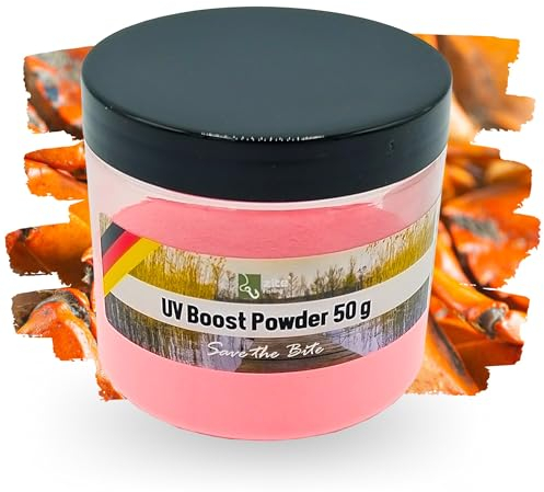 Zite Fishing UV Boost Powder - 50g Bait Dip für Karpfen-Boilies - Angel-Köder-Zubehör - Von Ananas bis Monster Crab - Boilies, Pop Ups, Mais & Mehr (Monster Crab/Rot)
