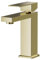 Warmiehomy Gold Basin Taps Mixer Bathroom Sink Taps Single Lever Hot and Cold Water Sink Taps with UK Standard Hoses,Square