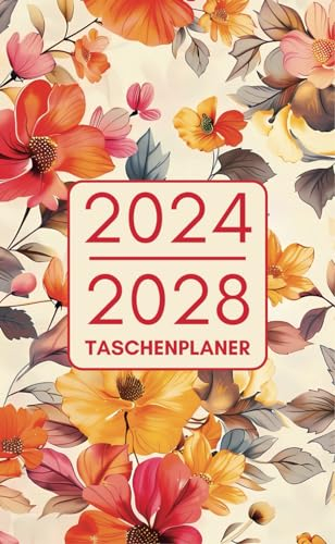 Taschenplaner 2024-2028: 5 Jahres Kalender | 60 Monate von Januar 2024 bis Dezember 2028 | Monatsplaner Format A6 Agenda - Organizer