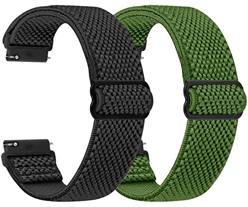 SHIJZWD Elastische Uhrenarmbänder 16mm 18mm 19mm 20mm 22mm 24mm Armband mit Schnellverschluss, Verstellbares Dehnbares Nylon Loop Sport Atmungsaktive Ersatzarmband für Herren Damen
