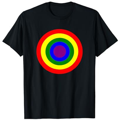 Pride Bullseye Target Rainbow Colours Flag T-Shirt