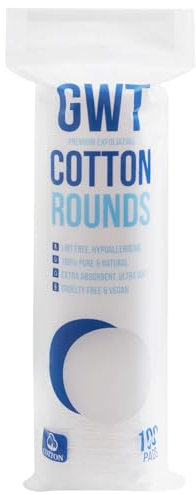 GWT Premium Cotton Round – Ultraweiche, fusselfreie und sehr saugfähige Wattepads für Hautpflege, Make-up-Entfernung und sanfte Reinigung – perfekt für den täglichen Gebrauch