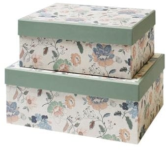 Rössler Papier 13491537000 - Geschenkbox mit Deckel Eliza, Set mit 2 Boxen, Pappschachteln rechteckig