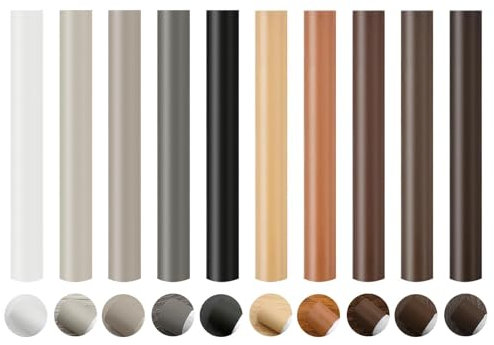 Wax Filler Wood Repair Sticks, Oak Wood Scratch Repair Crayons Multi-Surface Wax Sticks for Flooring Filler Wood Furniture Laminate Floor Table Door Scratches Holes Stains (10, Brown+Grey Oak)